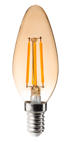 LAMP LED VELA AMBAR 4W 824 440LM E14 BIV