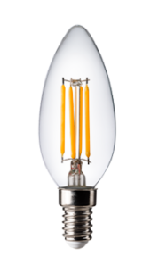 LAMP LED VELA CLEAR 4W 824 440LM E14 BIV