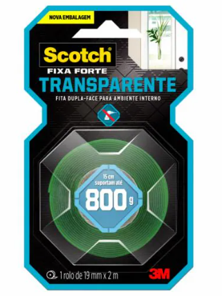 FITA DUPLA FACE FF 19MMX2M TRANSPARENTE