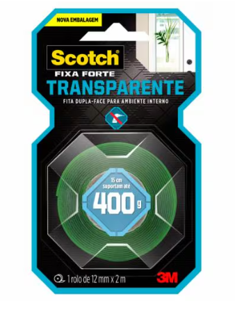FITA DUPLA FACE FF 12MMX2M TRANSPARENTE