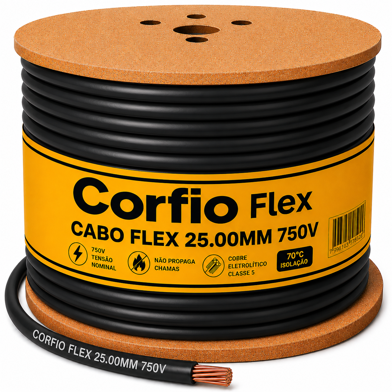 CABO FLEX 25.00MM 750V PT CORFIO