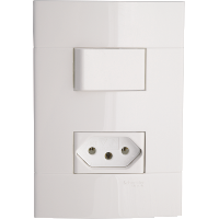 CONJ INTER SIMP+TOM 2P+T 10A 250V PL/BR