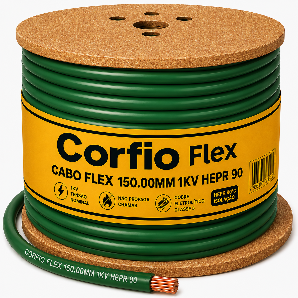 CABO FLEX 150.00MM 1KV HEPR 90 VD CORFIO