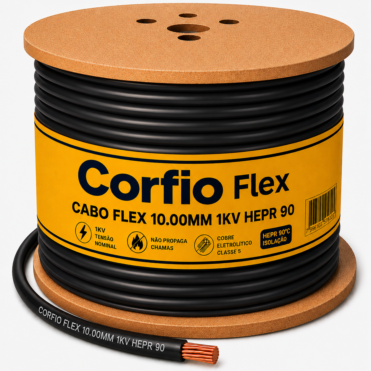 CABO FLEX 10.00MM 1KV HEPR 90 PT CORFIO