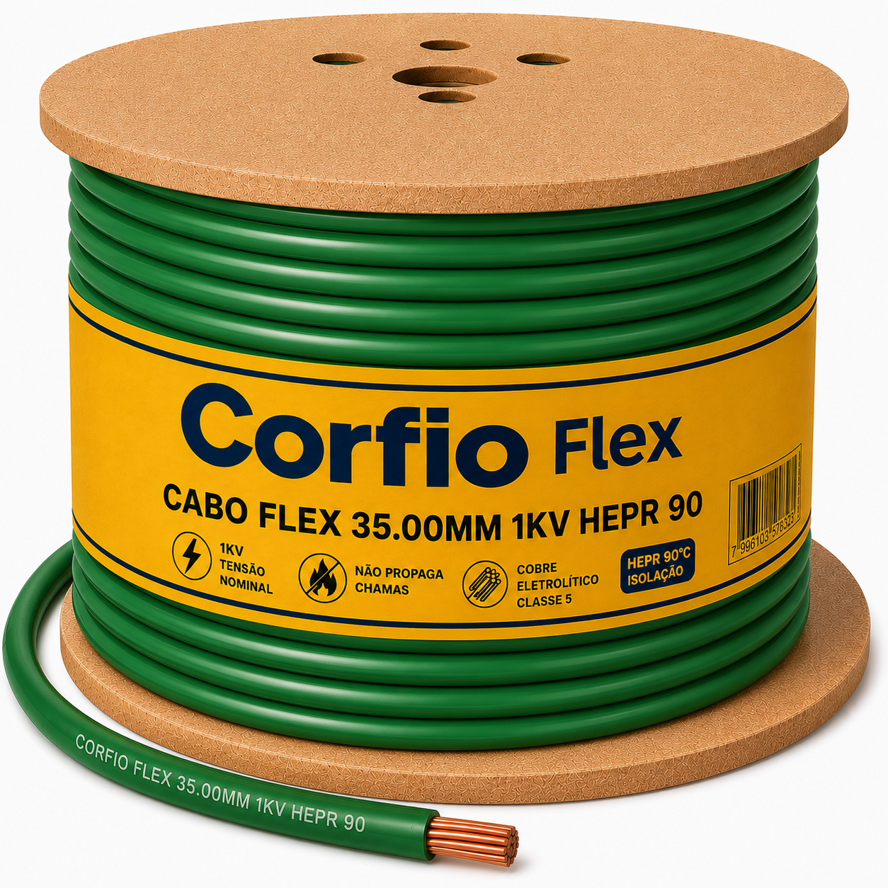 CABO FLEX 35.00MM 1KV HEPR 90 VD CORFIO