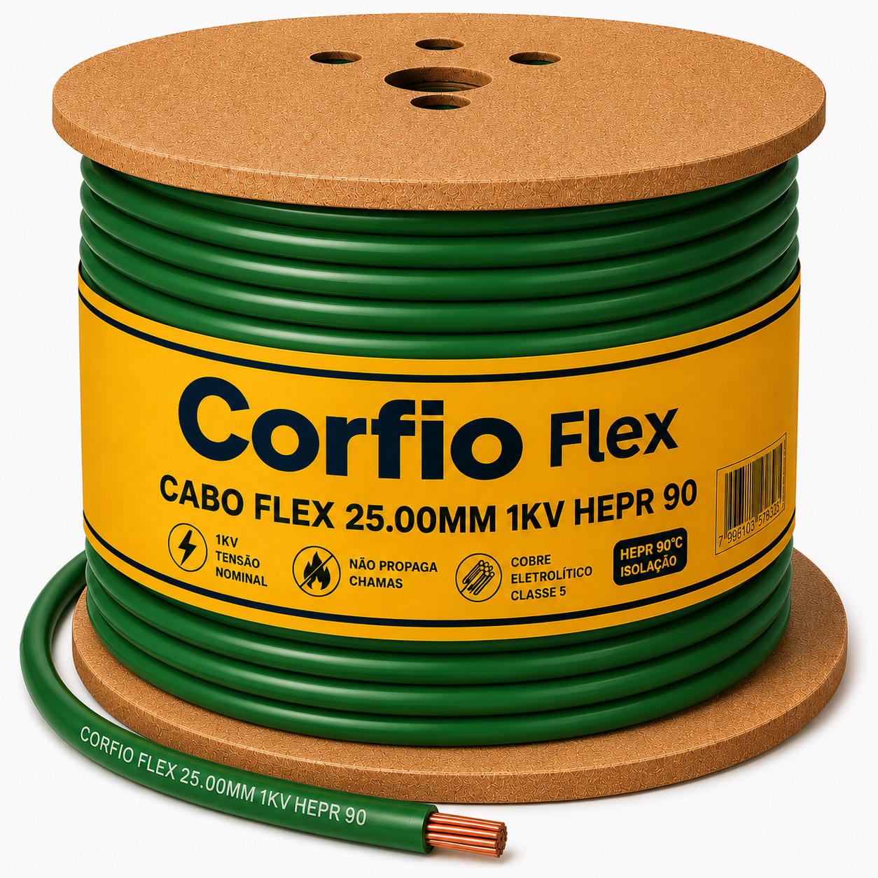 CABO FLEX 25.00MM 1KV HEPR 90 VD CORFIO
