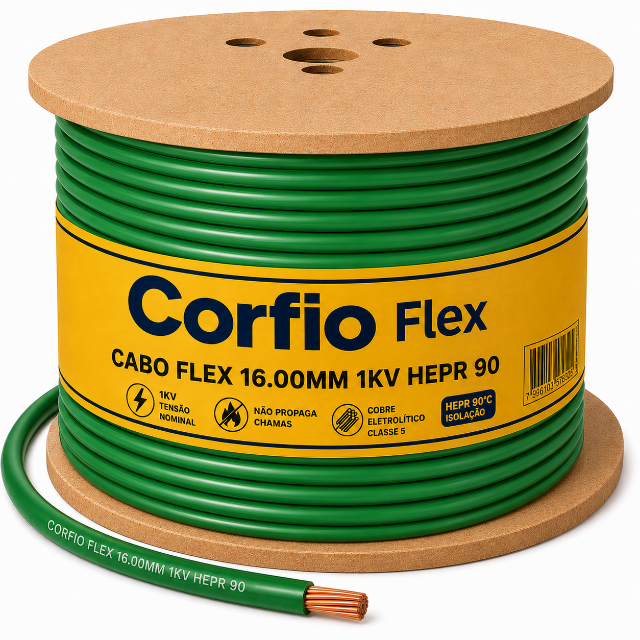 CABO FLEX 16.00MM 1KV HEPR 90 VD CORFIO