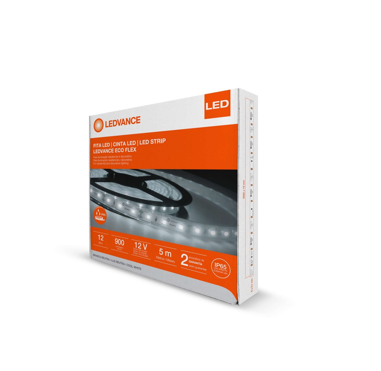 FITA LED 5M 12W/840 12V 900LM/M IP65