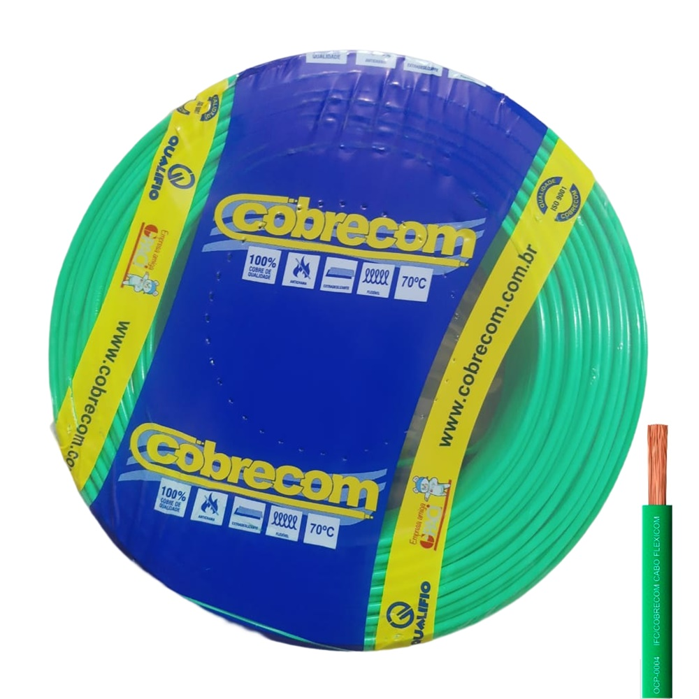 CABO FLEX 6.00MM 750V VD COBRECOM