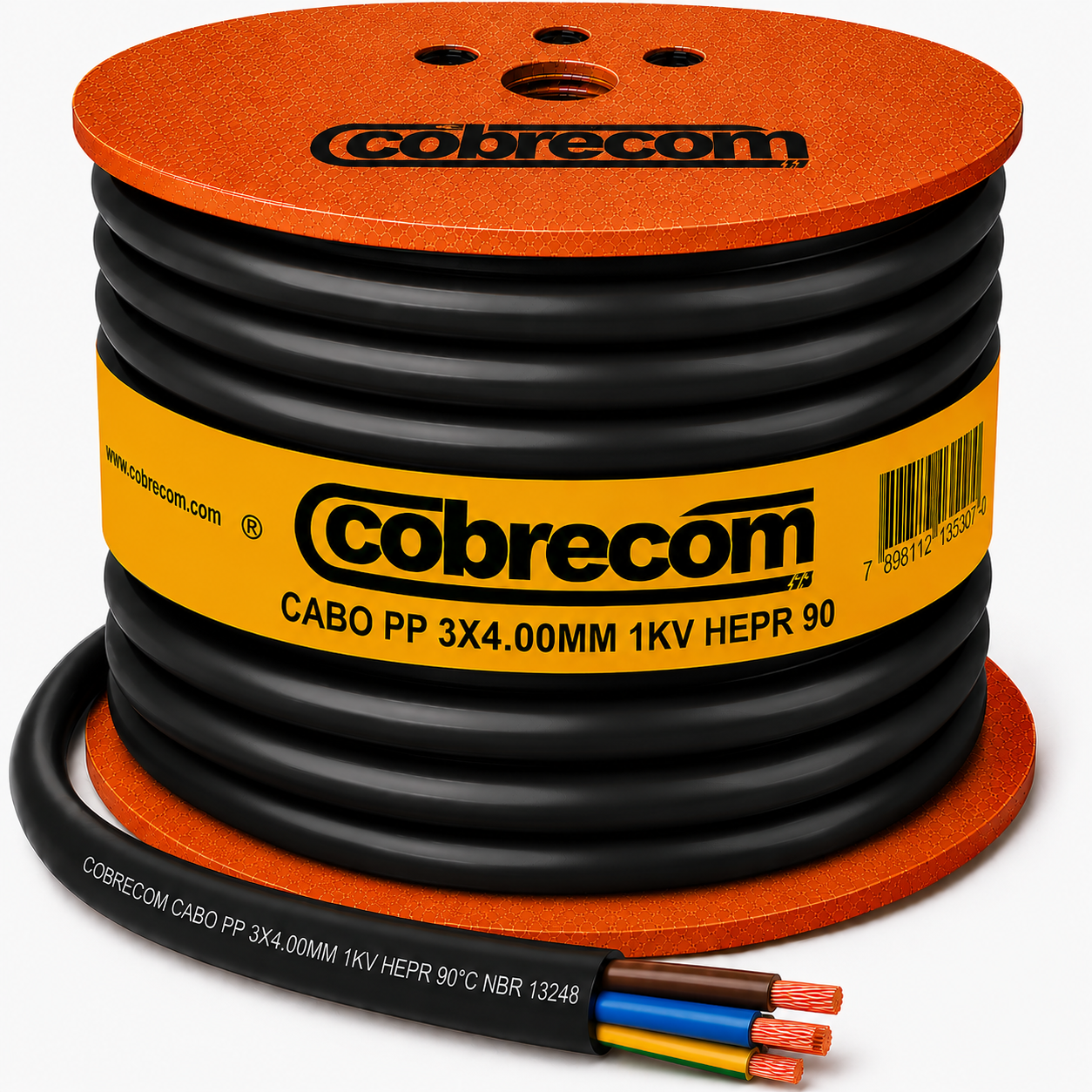 CABO PP 3X4.00MM 1KV HEPR 90 PT COBRECOM