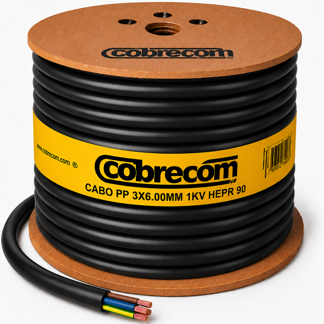 CABO PP 3X6.00MM 1KV HEPR 90 PT COBRECOM