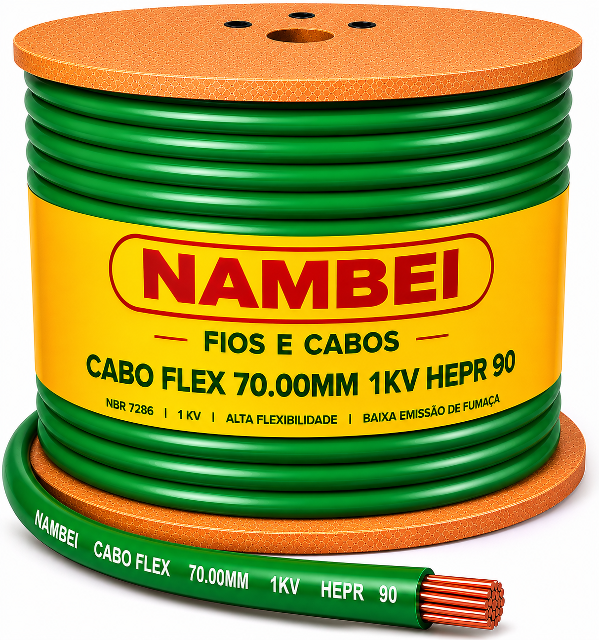 CABO FLEX 70.00MM 1KV HEPR 90 VD NAMBEI