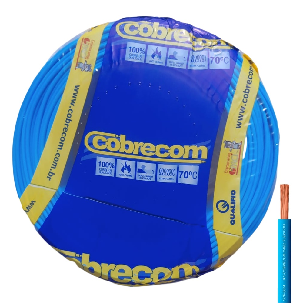 CABO FLEX 6.00MM 750V AZ COBRECOM