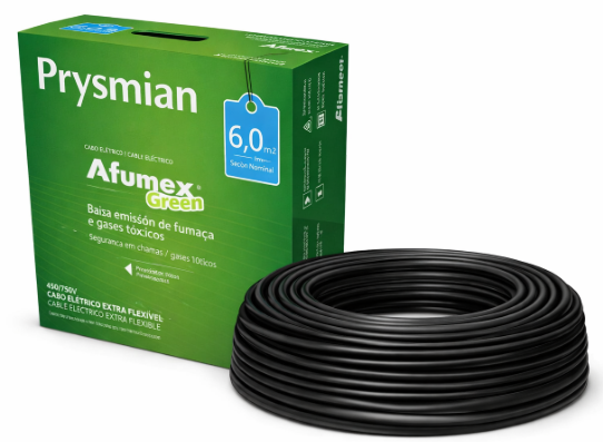 CABO FLEX 6.00MM 1KV PT AFUMEX