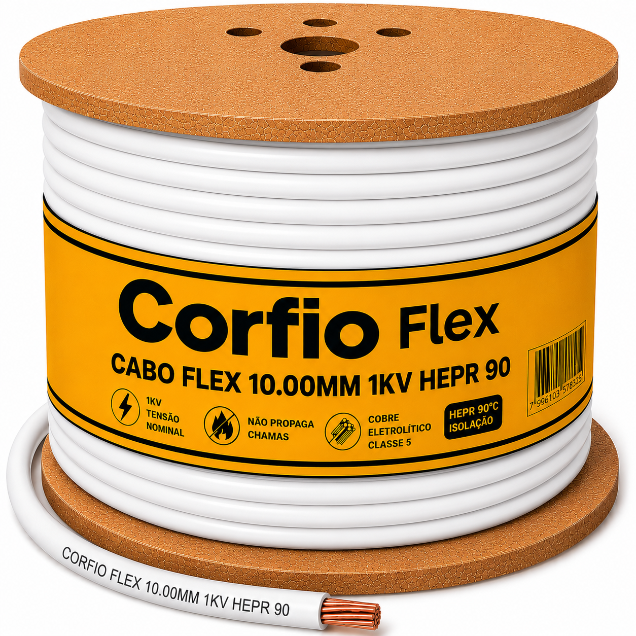 CABO FLEX 10.00MM 1KV HEPR 90 BR CORFIO