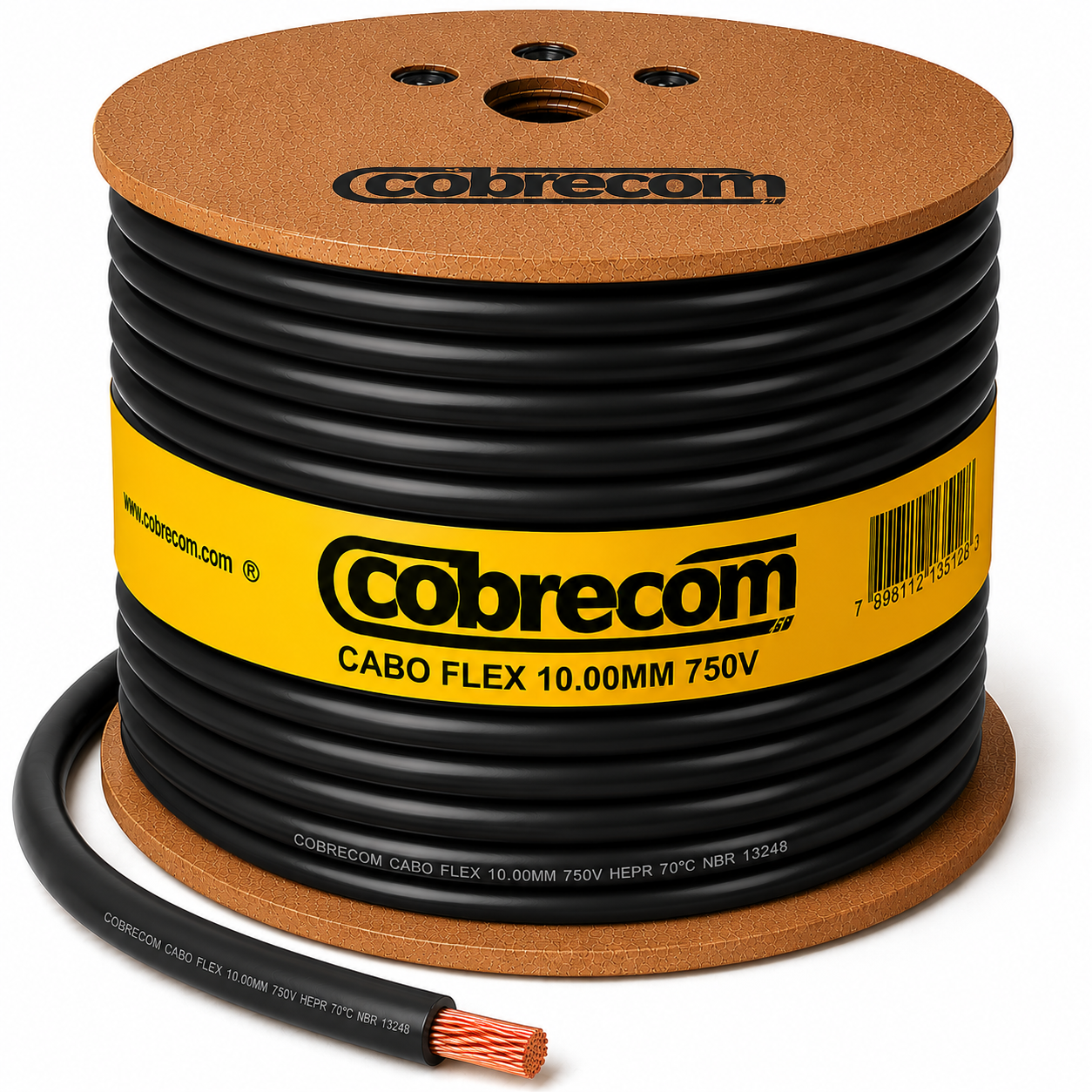 CABO FLEX 10.00MM 750V PT COBRECOM MT