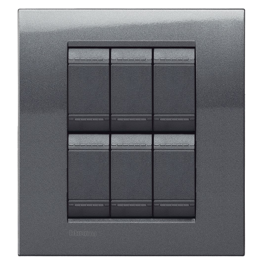 PLACA QUADRADA 3+3 POSTOS 4X4 - ACCIAIO