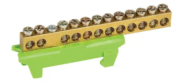 BARRAMENTO TERRA 12 LIG VERDE 25MM