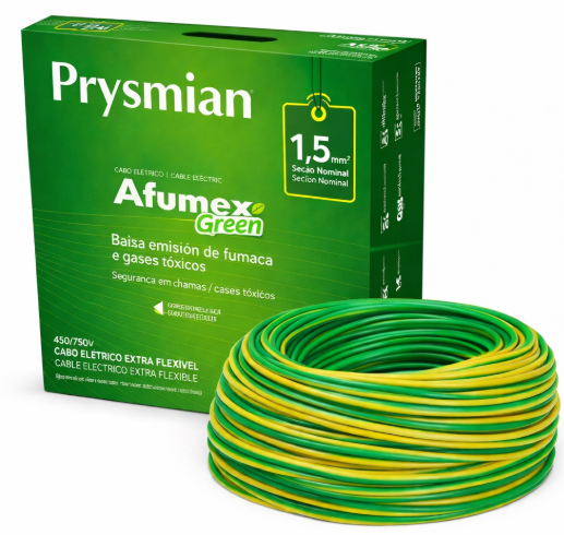 CABO FLEX 1.50MM 750V VD/AM AFUMEX