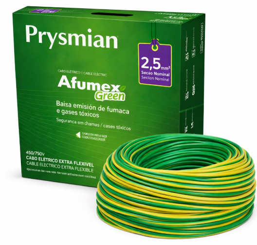 CABO FLEX 2.50MM 750V VD/AM AFUMEX