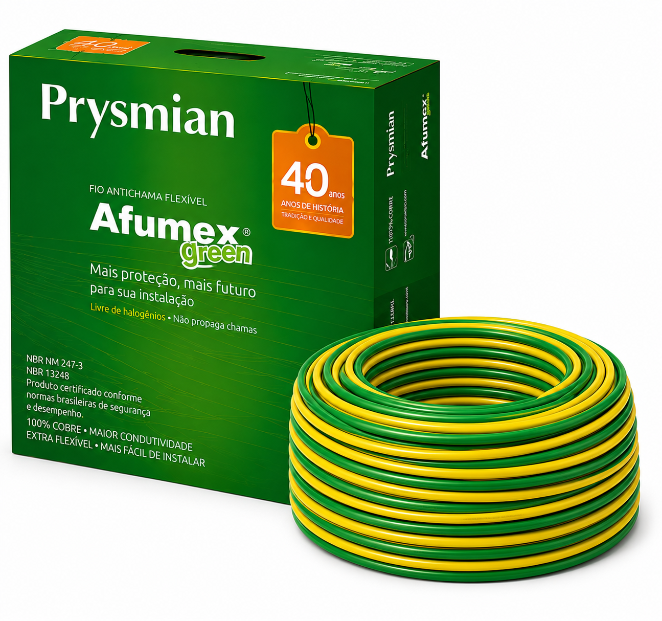 CABO FLEX 4.00MM 750V VD/AM AFUMEX