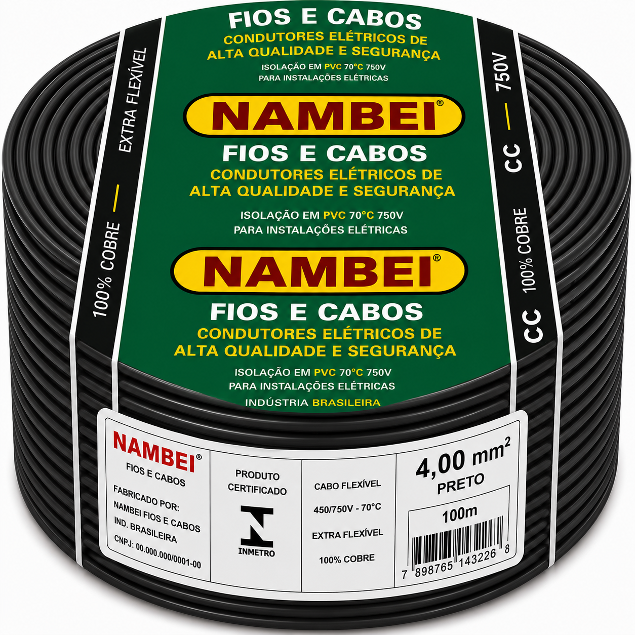 CABO FLEX 4.00MM 750V PT NAMBEI